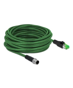כבל רשת תעשייתי M12 PVC תקע 4pin D-coded לתקע RJ45 ז/נ DELOCK | 87842