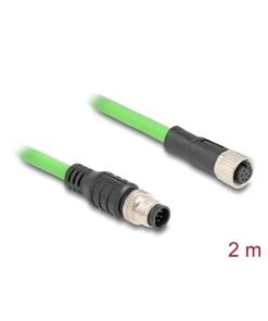 כבל רשת תעשייתי מאריך M12 8 pin A-coded PUR (TPU) ז/נ DELOCK | 80402