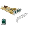 כרטיס PCIe x1 PoweredUSB Low profile עם 3 יציאות 12 וולט צ'יפ Pericom נ/נ DELOCK | 89656
