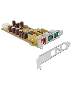 כרטיס PCIe x1 PoweredUSB Low profile עם יציאת 24 וולט + 2 יציאות 12 וולט צ'יפ Pericom נ/נ DELOCK | 89655