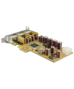כרטיס PCIe x1 PoweredUSB Low profile עם יציאת 24 וולט + 2 יציאות 12 וולט צ'יפ Pericom נ/נ DELOCK | 89655