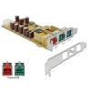 כרטיס PCIe x1 PoweredUSB Low profile עם יציאת 24 וולט + 2 יציאות 12 וולט צ'יפ Pericom נ/נ DELOCK | 89655