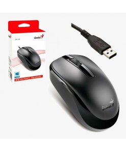 עכבר אופטי חוטי חיבור USB אורך כבל 1.5 מטר בצבע שחור Genius 31010010405 DX-120
