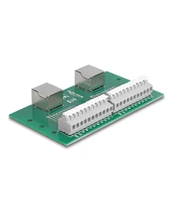 טרמינל בלוק DIN rail בחיבור לחיצה עם 2 יציאות RJ50 נקבה DELOCK 67014