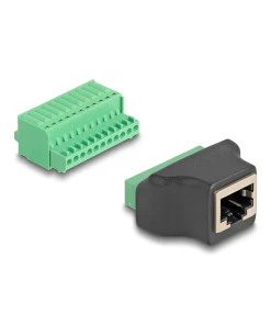 טרמינל בלוק בחיבור לחיצה לשקע RJ50 נקבה DELOCK | 66244