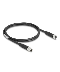 כבל רשת מאריך תעשייתי M8 PUR (TPU) תקע 3pin A-coded לשקע 3pin A-coded ז/ז DELOCK | 80138