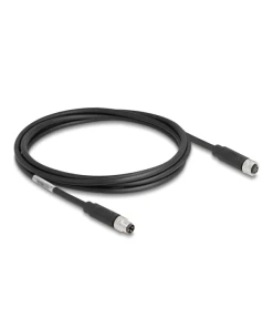 כבל רשת מאריך תעשייתי M8 PUR (TPU) תקע 3pin A-coded לשקע 3pin A-coded ז/ז DELOCK | 80139