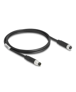 כבל רשת מאריך תעשייתי M8 PUR (TPU) תקע 4pin A-coded לשקע 4pin A-coded ז/נ DELOCK | 80142