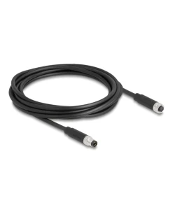 כבל רשת מאריך תעשייתי M8 PUR (TPU) תקע 4pin A-coded לשקע 4pin A-coded ז/נ DELOCK | 80144