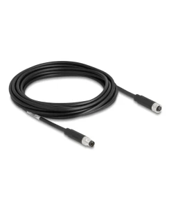 כבל רשת מאריך תעשייתי M8 PUR (TPU) תקע 4pin A-coded לשקע 4pin A-coded ז/נ DELOCK | 80145