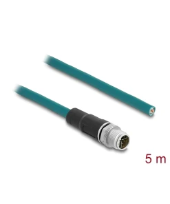 כבל רשת תעשייתי M12 Cat.6A PUR (TPU) תקע 8pin X-coded ז/נ DELOCK | 87854