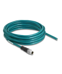 כבל רשת תעשייתי M12 Cat.6A PUR (TPU) תקע 8pin X-coded ז/נ DELOCK | 87854