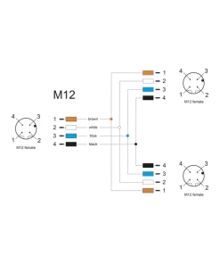 מפצל M12 T-Splitter IP67 שקע A-coded 4pin ל- 2 שקעים 4pin נ/נ DELOCK | 60566