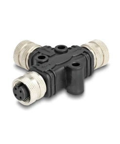 מפצל M12 T-Splitter IP67 שקע A-coded 4pin ל- 2 שקעים 4pin נ/נ DELOCK | 60566