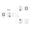 מפצל M12 T-Splitter IP67 תקע A-coded 4pin לשקע 4pin + תקע 4pin נ/נ DELOCK | 60580