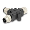 מפצל M12 T-Splitter IP67 תקע A-coded 4pin לשקע 4pin + תקע 4pin נ/נ DELOCK | 60580