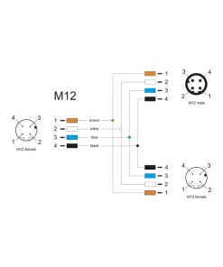 מפצל M12 Y-Splitter IP67 שקע A-coded 4pin לשקע 4pin + תקע 4pin נ/נ DELOCK | 60580