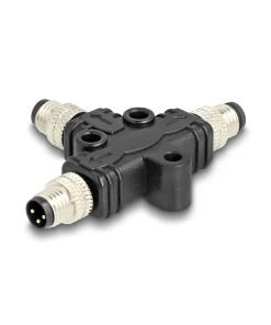 מפצל M8 T-Splitter IP67 תקע A-coded 3pin ל- 2 תקעים 3pin נ/נ DELOCK | 60573