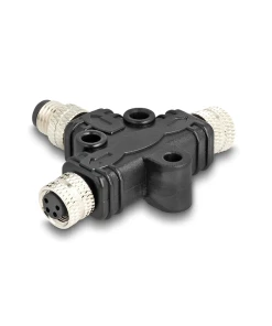 מפצל M8 T-Splitter IP67 תקע A-coded 4pin ל- 2 שקעים 4pin נ/נ DELOCK | 60576