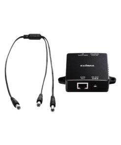 מפצל מתג מאפשר חיבור מרחוק מספק כוח ונתונים למפצל PoE עד 100 מטר שחור Edimax | GP-101SF