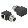 מתאם M12 Cat.5e PROFINET תקע M12 4 pin D-coded לשקע RJ45 בזווית 90° זנ DELOCK 66312