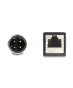 מתאם M12 Cat.5e תקע 4pin D-coded לשקע RJ45 אורך 50 ס"מ DELOCK | 60067