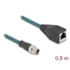מתאם M12 Cat.6A TPU שקע 8pin X-coded לתקע RJ45 אורך 50 ס