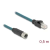 מתאם M12 Cat.6A TPU שקע 8pin X-coded לתקע RJ45 אורך 50 ס
