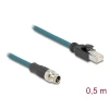 מתאם M12 Cat.6A TPU תקע 8pin X-coded לתקע RJ45 אורך 50 ס