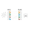 מתאם M12 Cat.6A שקע M12 A-coded 8 pin לשקע RJ45 ז/נ DELOCK | 60062