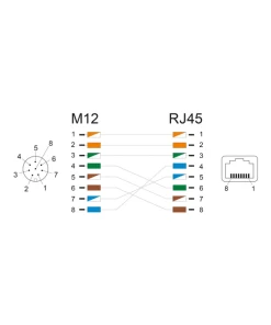מתאם M12 Cat.6A שקע M12 A-coded 8 pin לשקע RJ45 ז/נ DELOCK | 60062