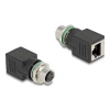 מתאם M12 Cat.6A שקע M12 A-coded 8 pin לשקע RJ45 ז/נ DELOCK | 60062