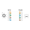 מתאם M12 Cat.6A תקע M12 A-coded 8 pin לשקע RJ45 ז/נ DELOCK | 60063