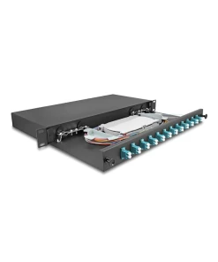 פאנל אופטי נשלף ''19 לארון תקשורת עם 12 שקעים LC Duplex OM3 להרכבה DELOCK | 67004