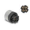 שקע M12 A-coded 4 pin IP67 בחיבור הברגה DELOCK | 60536