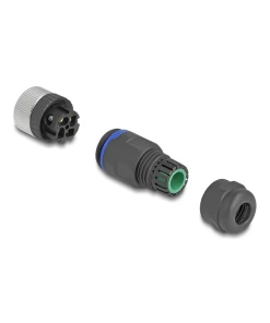 שקע M12 A-coded 4 pin IP67 בחיבור הברגה DELOCK | 60536