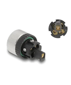 שקע M12 A-coded 5 pin IP67 בחיבור הברגה DELOCK | 60537