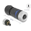 שקע M12 A-coded 8 pin IP67 בחיבור הברגה DELOCK | 60538