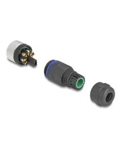 שקע M12 A-coded 8 pin IP67 בחיבור הברגה DELOCK | 60538