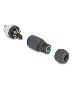 תקע M12 A-coded 8 pin IP67 בחיבור הברגה DELOCK | 60535