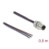 תקע M8 3 pin להתקנה בקדח עגול עם כבל 3 גידים אורך 0.5 מטר DELOCK | 80147