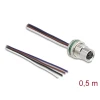 תקע M8 4 pin להתקנה בקדח עגול עם כבל 4 גידים אורך 0.5 מטר DELOCK | 80148