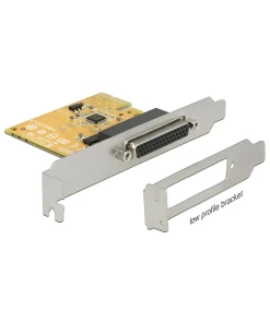 כרטיס PCIe x1 Serial RS-232 High Speed 921K ESD protection Low profile עם 2 יציאות DB9 צ'יפ Sunix שחור DELOCK | 62996