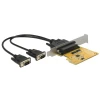 כרטיס PCIe x1 Serial RS-232 High Speed 921K ESD protection Low profile עם 2 יציאות DB9 צ'יפ Sunix שחור DELOCK | 62996