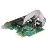 כרטיס PCIe x1 Serial RS-232 High Speed 921K Low profile עם 2 יציאות DB9 Voltage supply צ'יפ ASIX שחור DELOCK | 89641