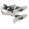 כרטיס PCIe x1 Serial RS-232 High Speed 921K Low profile עם 2 יציאות DB9 Voltage supply צ'יפ ASIX שחור DELOCK | 89641