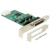 כרטיס PCIe x1 Serial RS-232 High Speed 921K Low profile עם 4 יציאות DB9 Voltage supply צ'יפ Exar זכר DELOCK | 89335