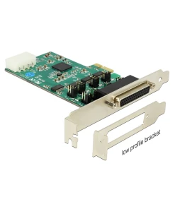 כרטיס PCIe x1 Serial RS-232 High Speed 921K Low profile עם 4 יציאות DB9 Voltage supply צ'יפ Exar זכר DELOCK | 89335