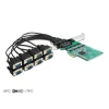 כרטיס PCIe x1 Serial RS-232 High Speed 921K Low profile עם 8 יציאות DB9 צ'יפ Exar זכר DELOCK | 89336