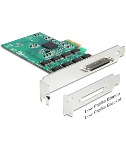כרטיס PCIe x1 Serial RS-232 High Speed 921K Low profile עם 8 יציאות DB9 צ'יפ Exar זכר DELOCK | 89336